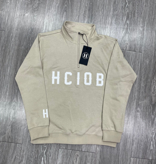 TEAM STAMP QUARTER ZIP (BEIGE)