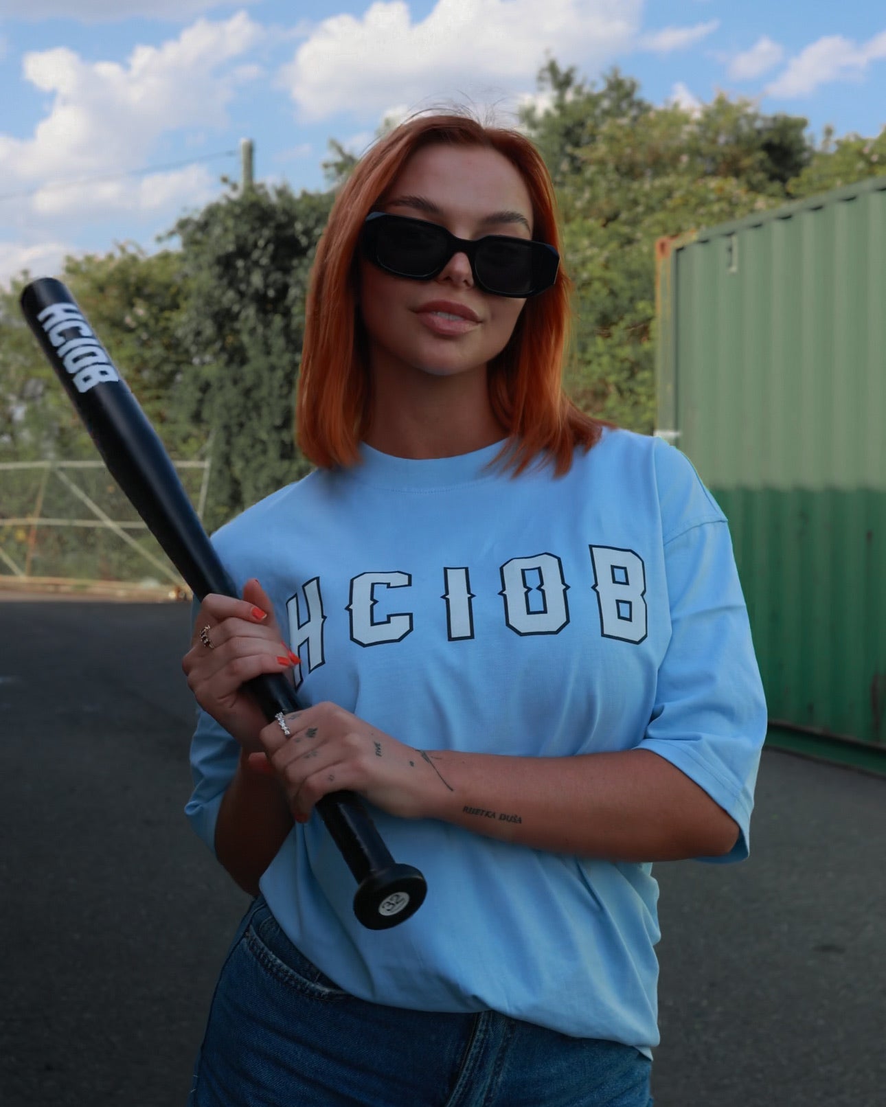 VARSITY STAPLE TEE (BABY BLUE)