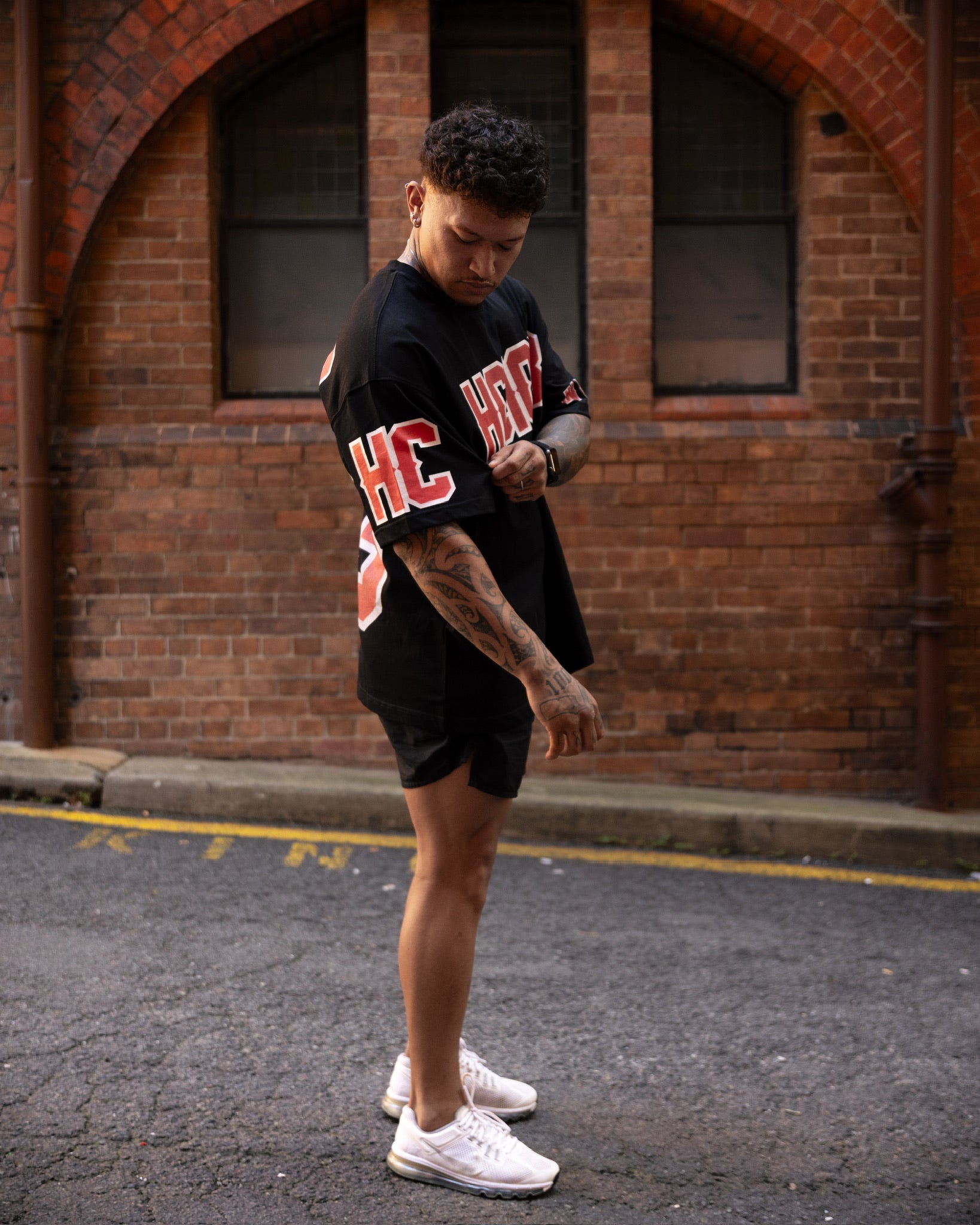 OVERSIZED CRIMSON SPORTS TEE
