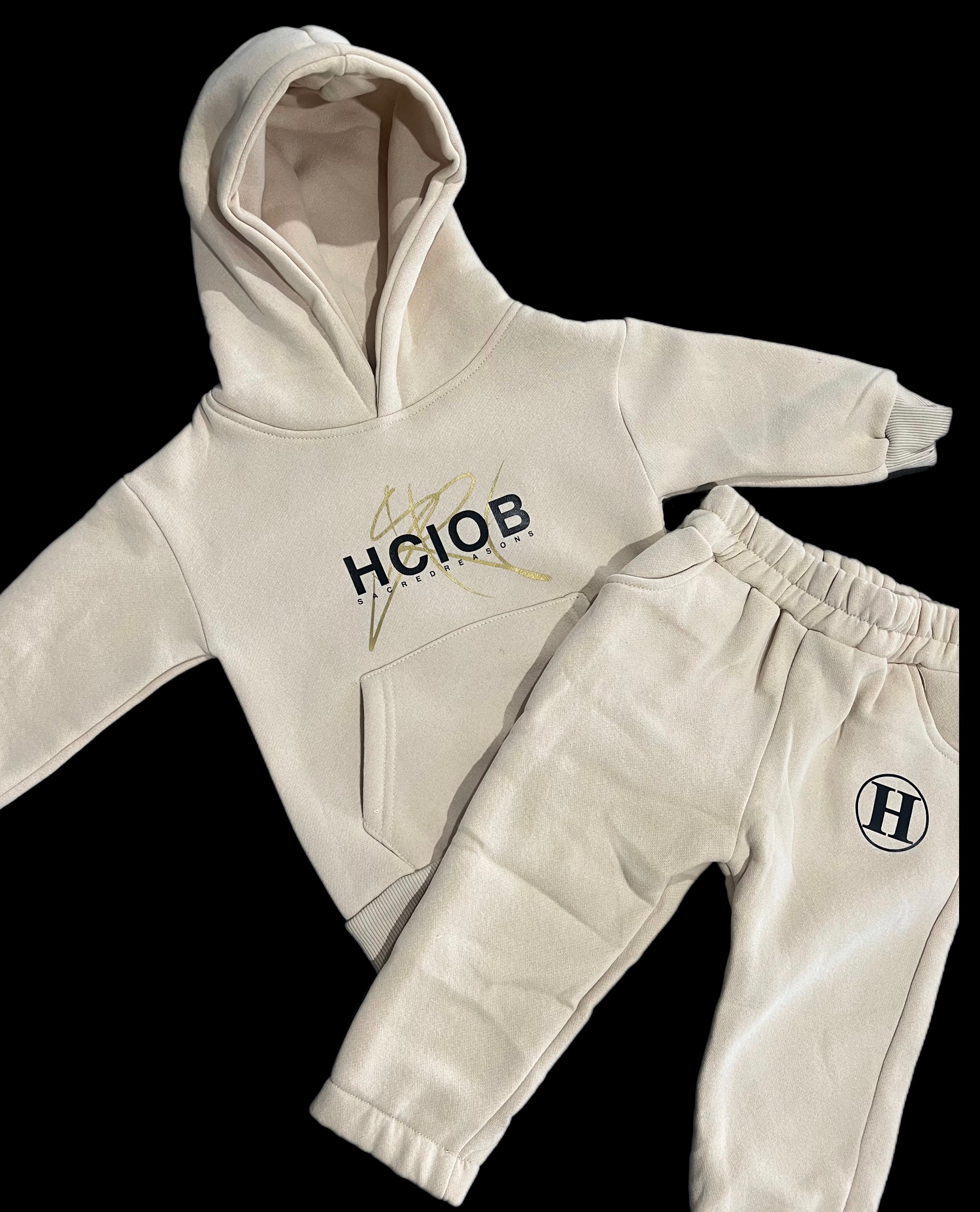 SACRED REASONS KIDS TRACKSUIT (BEIGE)