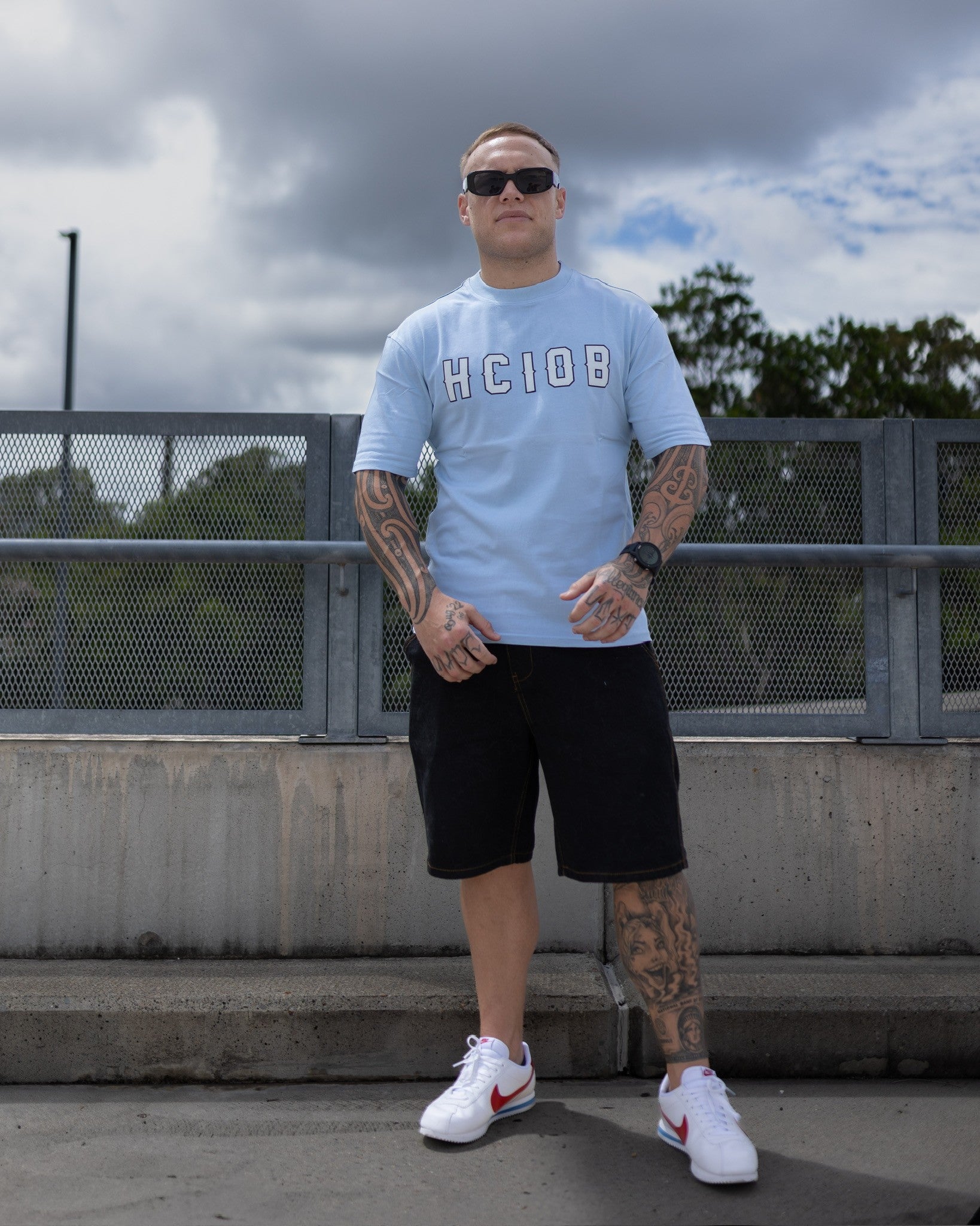 VARSITY STAPLE TEE (BABY BLUE)